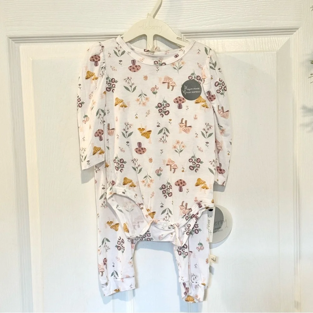 Milkberry Baby 3 Piece Set Bodysuit, Pants &‎ Headband SIZE 3~6 MONTHS NEW